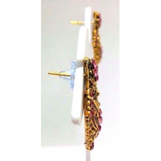 Golden Oxidized Women Earring Jhumka Jhumki Jewelry Drop PushBack Classy Gift 72